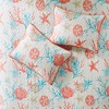 Sapphtopaz Bedding Quilt Set Comforter Set Coastal Style Shell Coral Print Reversible Quilt Set with Throw Pillows - 2 of 4