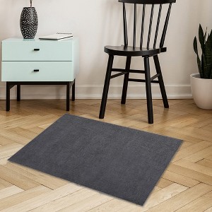 Modern Solid Textured Area Rug Machine Washable Stain Resistant Non-Slip Floor Cover Carpet - 1 of 4