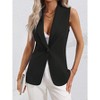 Coolmee Women's Sleeveless Vest Blazer Casual Open Front Single Button Work Office Tops Jacket - 3 of 4