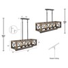 LNC Lucia 5-Lights 32" Modern Farmhouse Rectangle  Kitchen Island Pendant  Lights, Matte Black and Brown Wood - 3 of 4