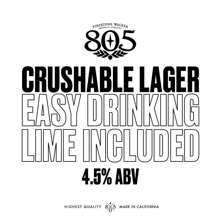 Firestone Walker 805 Cerveza Blonde Ale Beer with Lime - 12pk/12 fl oz Cans, 3 of 8