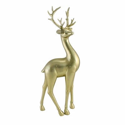 Transpac 12.0 Inch Gold Standing Reindeer Figurine Christmas Retro Deer Figurines
