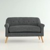 KWPZQEB Small Loveseat Couch Sofa, Mid Century Fabric 2-Seat Sofa with Upholstered and Armrests, Button Tufted Loveseat for Living Room, Apartment - 2 of 4