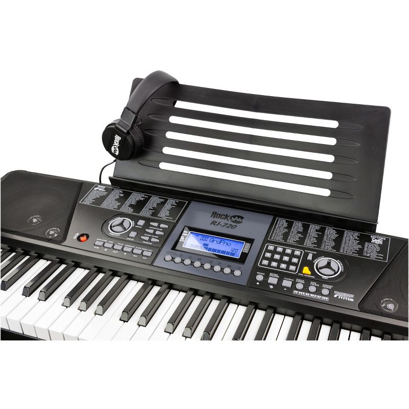 RockJam RJ720-SK 61 Key Keyboard Piano Kit with Keyboard Stand, Keyboard Bench, Sheet Music Stand & Lessons, 2 of 9