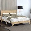 Galano Payne Luxe Platform Bed with Headboard in Oslo Oak, Black Oak, Concrete Gray, Dusty Gray Oak, Knotty Oak, Amber Walnut - 2 of 4