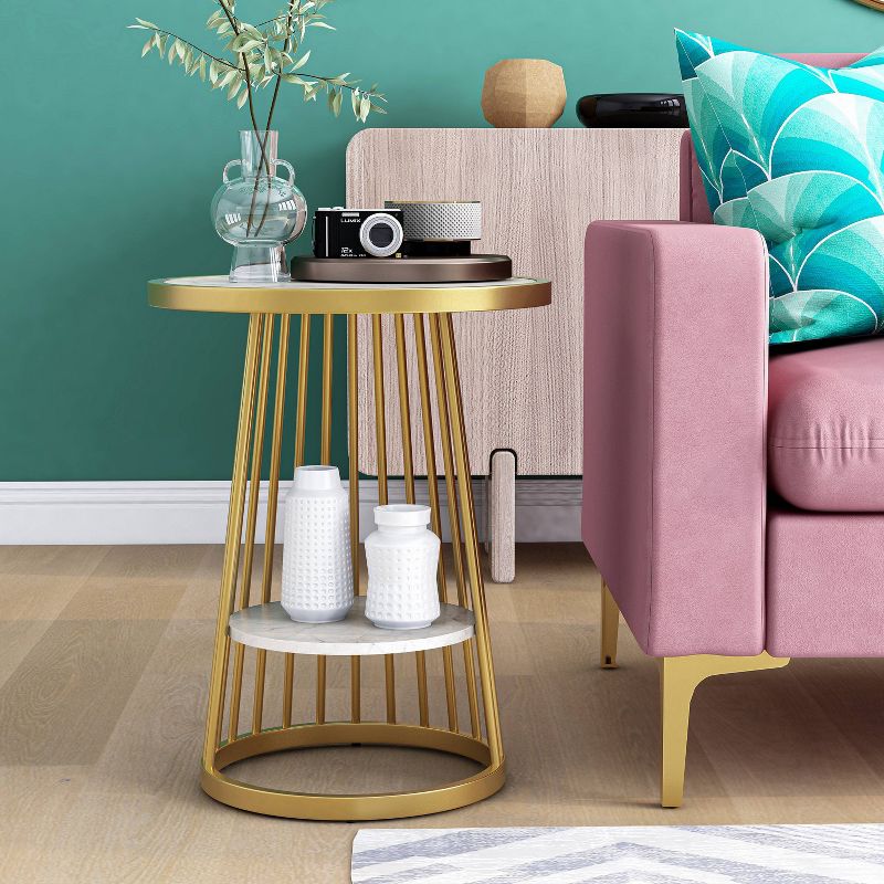 24/7 Shop At Home Tinful Modern Round Side Table  , 3 of 14