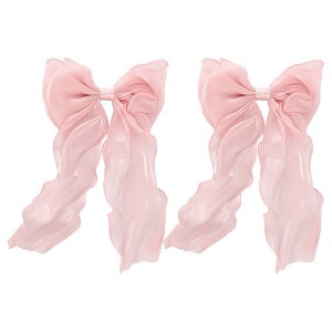 Unique Bargains Women's Cute Bow Hair Pins 10.24"x6.69"x0.79" 2 Pcs - 1 of 3