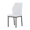 Sapphtopaz Modern Dining Chair Set with Vertical Stripe Tufted Upholstered Armless Chair with Metal Leg Kitchen Chair for Dining Room,White/Black - 3 of 4
