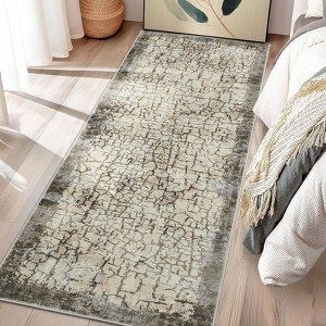 Modern Abstract Runner Rug 2x6 Machine Washable Non-Slip Rug for Hallway Soft Low Pile Runner Foldable Non Shedding Contemporary Kitchen Rug - 1 of 4