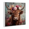 Stupell Industries Detailed Floral Highland Cow Wall Plaque Art - 3 of 4