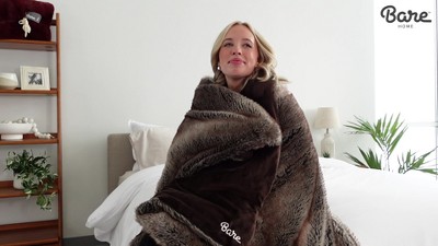 Blush Oversized Faux Fur Queen Throw Blanket