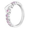 Girl's Pink Heart & CZ Band Sterling Silver Ring - In Season Jewelry - 2 of 4