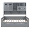 TIRAMISUBEST Twin/Full Size Daybed With 2 Storage Drawers and All-in-One Cabinet, Wooden Daybed Frame Sofa Bed with Open Storage Shelves - 4 of 4