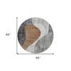Gray Charcoal And Brown Abstract Washable Indoor Outdoor Area Rug - 3 of 4