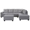 Reversible Sectional Sofa With Storage Ottoman 1100lbs Weight Capacity Rivet Ornament L-Shape Couch Living Room Furniture - 4 of 4