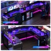 U Shaped Computer Gaming Desk, Reversible L Shaped Desk with Power Outlets - 4 of 4