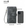 BEAFUP Womens Wallets,Large Capacity Credit Card Holder RFID,Wallet Women Double Zipper Pocket Leather Bifold Ladies Wristlet Clutch Wallet - 3 of 4