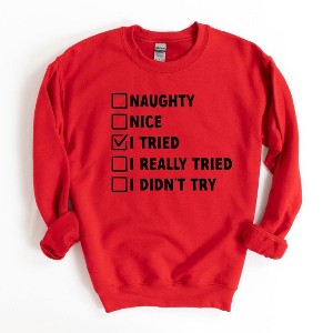 Simply Sage Market Women's Graphic Sweatshirt I Tried Nice List - 1 of 2