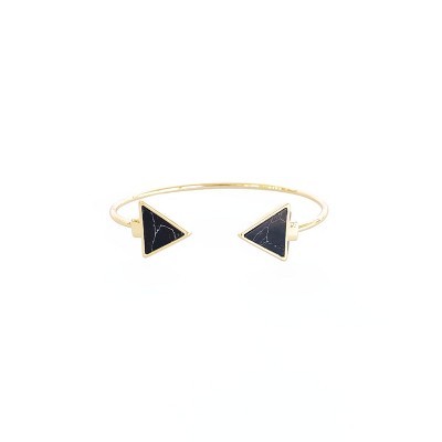 Sanctuary Project by sanctuaire Semi Precious Black Howlite Arrow Cuff Bracelet Gold