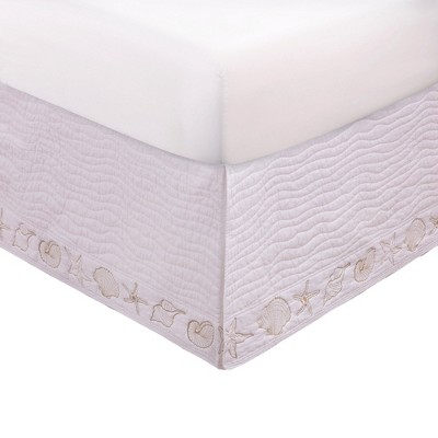 Coastal Seashell Cotton Bed Skirt Drop 18in White by Greenland Home ...