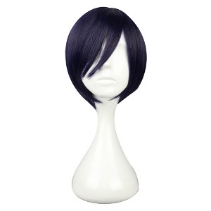 Unique Bargains Women's Bob Wigs 12" Purple with Wig Cap Straight Hair - 1 of 4