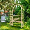 Costway Wooden Garden Bench Arch Pergola Outdoor Arbor w/backrest Patio Trellis Pergola - 2 of 4