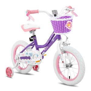 Itopfox Angel Girls Bike for Toddlers and Kids with Training Wheels & Basket, Handbrake & Kickstand, Perfect for Riding Fun - 1 of 4
