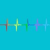 Adult Design By Humans Pride Rainbow Heartbeat By Thingsandthings T-Shirt - 2 of 2
