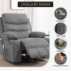 360 Swivel Rocker Chair Small Rocking Recliner, Upholstered Fabric Glider Nursery Chair with Side Pockets with Cup Holder, Massage and Heat Recliner - 3 of 4