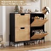 Freestanding 4-Door Shoe Storage Cabinet with Adjustable 3-Tier Shelves Sleek Modern Shoe Organizer for Entryway, Hallway, or Living Room - 4 of 4