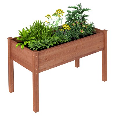 Grungis Planters Bed for Outdoor Plants with Legs,Raised Garden Elevated Wooden Planter Box for Plants Flowers Fruits Vegetable