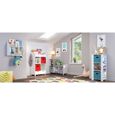 5pc Kids' Corner Cabinet Set With 4 Bins Gray/turquoise/aqua - Riverridge  Home : Target