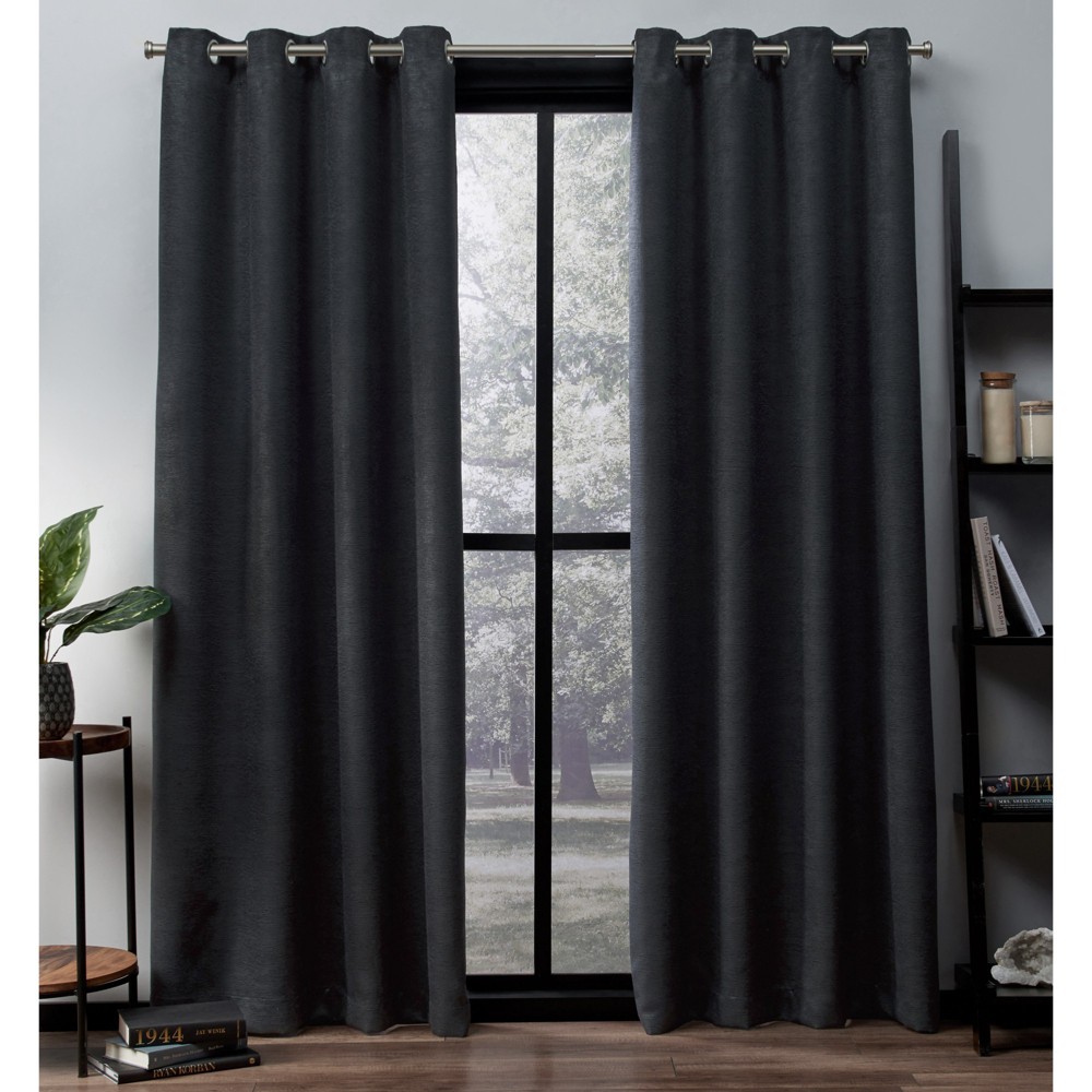 Photos - Curtains & Drapes Set of 2 96"x52" Oxford Textured Sateen Thermal Room Darkening Grommet Top