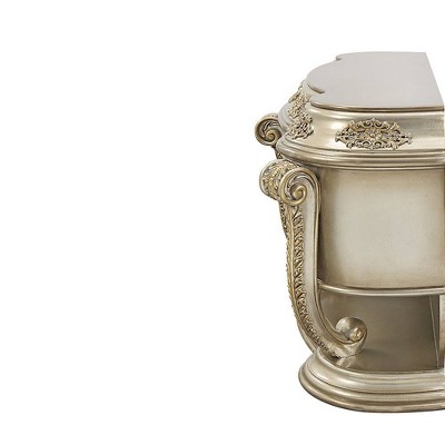 77" Champagne and Gold Ornate Dining Cabinet