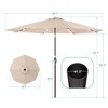 Sonkuki Patio 9FT LED Market Umbrellas With Solar Lights, Table Umbrella for Patio and Outdoor With Tilt Button for Deck and Pool - 3 of 4