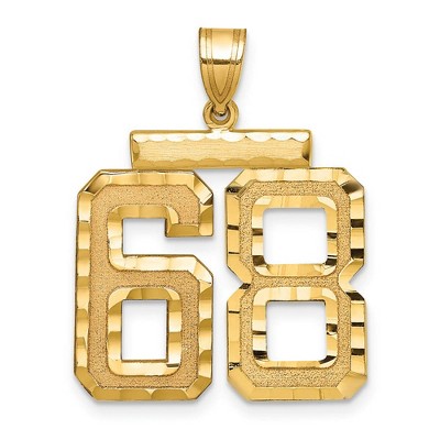 Black Bow Jewelry 14k Yellow Gold, Varsity Collection, Large D/C Pendant Number 68