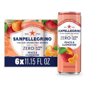 Sanpellegrino Zero Clementine & Peach Italian Sparkling Beverage - 6pk/11.15 fl oz Cans - 1 of 4