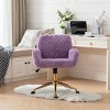ChicFurnit Task and Office Chairs Artificial Rabbit Hair Swivel Office Chair Ergonomic Chair for Home Office, Purple, 24"*23.6"*35.4" - 2 of 4