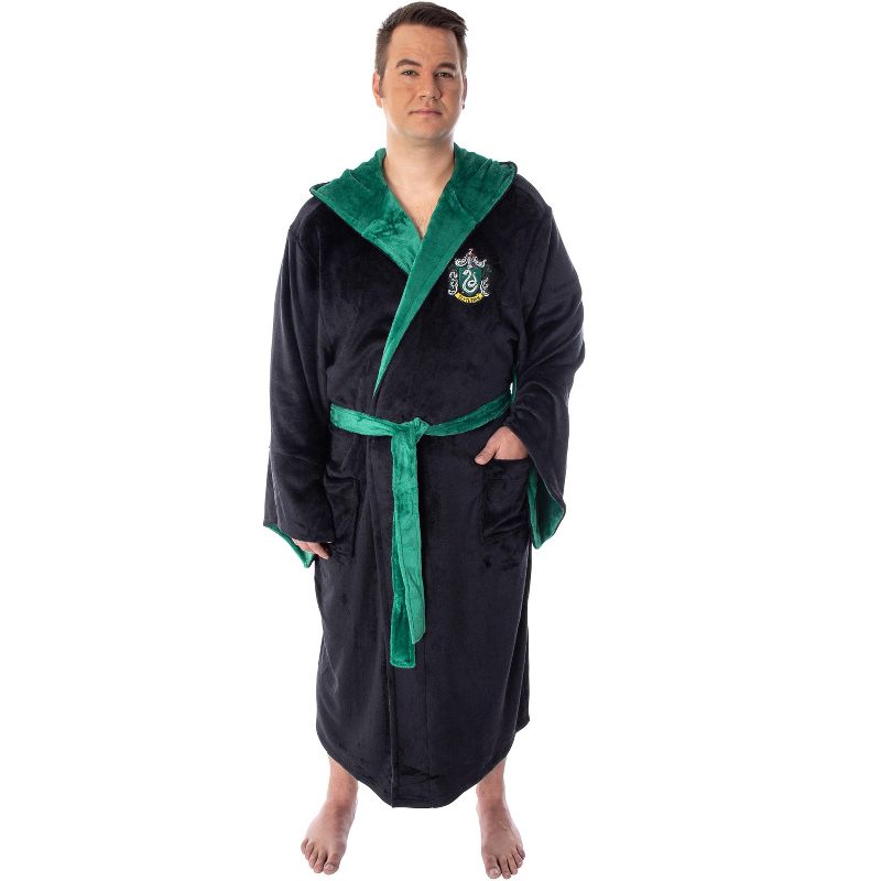 Harry Potter Adult Fleece Plush Hooded Robe - Big and Tall, 1 of 6