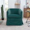 27.36" Modern Swivel Chairs with Elastic Sponge Backrest Seat Cushion Solid Wood Frame Upholstery Sofa Chairs for Bedroom Living Room Green - 3 of 4
