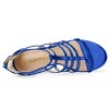 Allegra K Women's Cage Strappy Back Zipper Gladiators Chunky Heels Sandals - 4 of 4