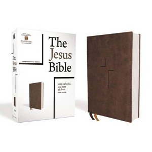 The Jesus Bible, NIV Edition, Leathersoft, Brown, Comfort Print - by  Zondervan (Leather Bound) - 1 of 1