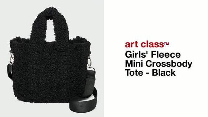 Girls&#39; Fleece Mini Crossbody Tote - art class&#8482; Black, 2 of 6, play video
