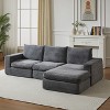 KWPZQEB 99'' Modular Sectional Sofa Couches, L-Shape Couch with 3 Pillows, 3-Seat Sofa with Chaise, Comfy Sectional Couches for Living Room - 2 of 4
