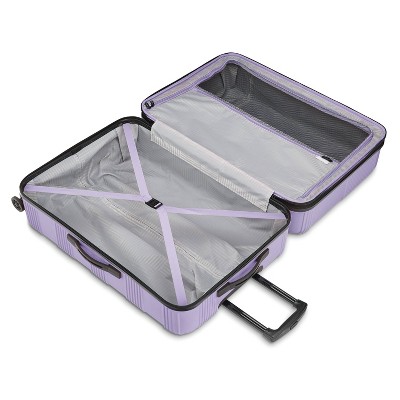 American Tourister NXT Checkered Hardside Carry On Spinner Suitcase - Soft Lilac