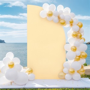 5Ft Backdrop Stand Cloth Cover With Half Moon Shape, 2-Sided Design, Reusable Elastic Scalability Backdrop Stand Cover - 1 of 4