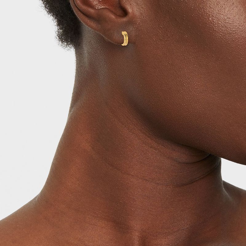 14K Gold Plated Ridge Hoop Earrings - A New Day&#8482;, 3 of 6