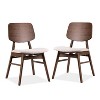 HOMES: Inside + Out Set of 2 Sandy Cove Mid-Century Modern Boucle Dining Chairs Walnut - 2 of 4