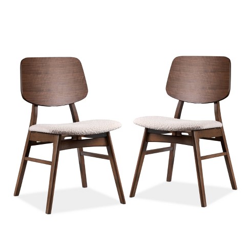 NEW IN BOX MID-CENTURY TAPERED DINING CHAIRS (SET OF 2) outlet - Walnut finish.