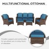 Outdoor 5 Pcs Furniture Set, Sectional Sofa Set with 5 Seaters, Sofas with Couch and Ottoman, Rattan Sofas with PE Cushions-Coolbibila - 2 of 4